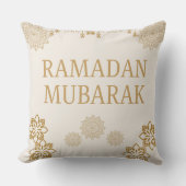 Elegant Ramadan Mubarak Throw Pillow クッション (正面)