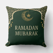 Elegant Ramadan Mubarak Throw Pillow クッション (正面)