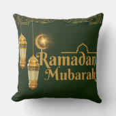 Elegant Ramadan Mubarak Throw Pillow クッション (正面)