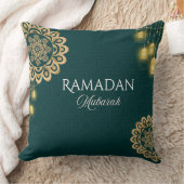 Elegant Ramadan Mubarak Throw Pillow クッション (ブランケット)