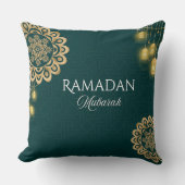 Elegant Ramadan Mubarak Throw Pillow クッション (正面)