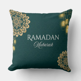 Elegant Ramadan Mubarak Throw Pillow クッション