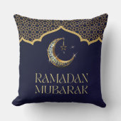 Elegant Ramadan Mubarak Throw Pillow クッション (正面)