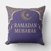 Elegant Ramadan Mubarak Throw Pillow クッション (正面)