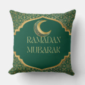 Elegant Ramadan Mubarak Throw Pillow クッション (正面)