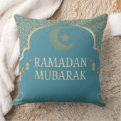 Elegant Ramadan Mubarak Throw Pillow クッション (ブランケット)