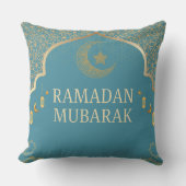 Elegant Ramadan Mubarak Throw Pillow クッション (正面)