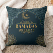 Elegant Ramadan Mubarak Throw Pillow クッション (ブランケット)