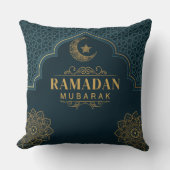 Elegant Ramadan Mubarak Throw Pillow クッション (正面)