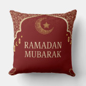 Elegant Ramadan Mubarak Throw Pillow クッション (正面)