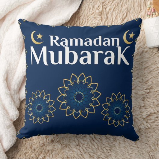 Elegant Ramadan Mubarak Throw Pillow クッション (ブランケット)