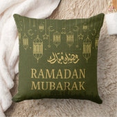 Elegant Ramadan Mubarak Throw Pillow クッション (ブランケット)