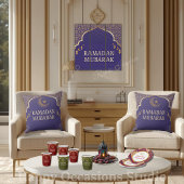 Elegant Ramadan Mubarak Throw Pillow クッション