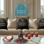 Elegant Ramadan Mubarak Throw Pillow クッション