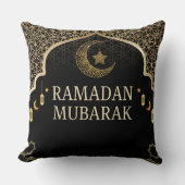 Elegant Ramadan Mubarak Throw Pillow クッション (正面)
