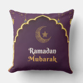 Elegant Ramadan Mubarak Throw Pillow クッション (正面)