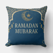 Elegant Ramadan Mubarak Throw Pillow クッション (正面)