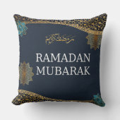 Elegant Ramadan Mubarak Throw Pillow クッション (正面)