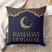 Elegant Ramadan Mubarak Throw Pillow クッション (ブランケット)