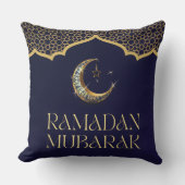 Elegant Ramadan Mubarak Throw Pillow クッション (正面)