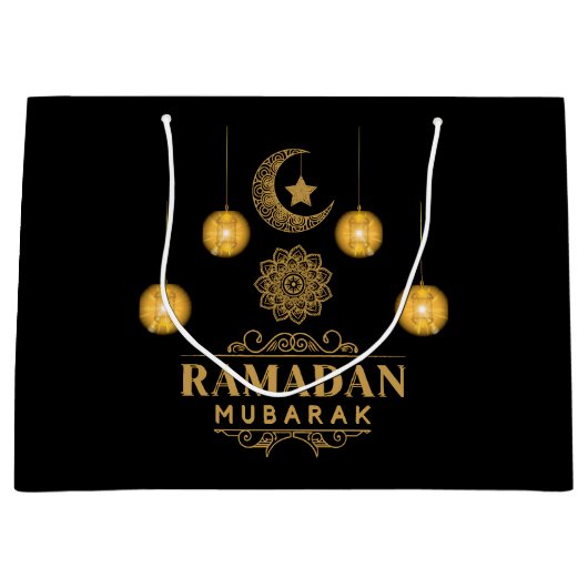 Elegant Ramadan Nights- Eid Mubarak 2026 Holiday  ラージペーパーバッグ (正面)