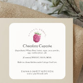 Elegant Raspberry Bakery Ingredient スクエアシール