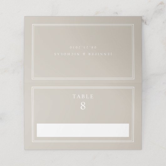 Elegant Raupe Wedding プレイスカード (外部開封)