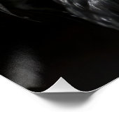 Elegant Raven Minimalist Black and White Portrait ポスター (コーナー)