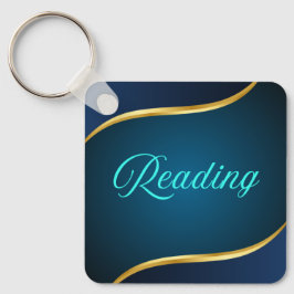 Elegant Reading Book Lover Keychain Gold Design キーホルダー