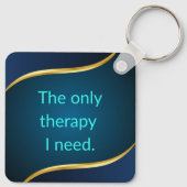 Elegant Reading Book Lover Keychain Gold Design キーホルダー (裏面)