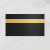 Elegant Real Estate Broker Metallic Black Gold  名刺 (裏面)