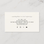 Elegant Real Estate Broker Modern Minimalist Ivory 名刺 (裏面)