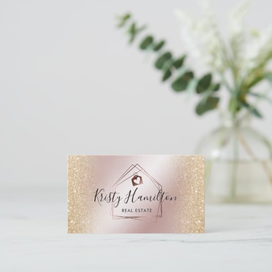 elegant real estate house key add photo 名刺 (スタンド正面)
