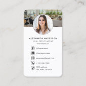 Elegant Real Estate QR Code Logo Headshot 名刺 (正面)