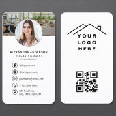 Elegant Real Estate QR Code Logo Headshot 名刺