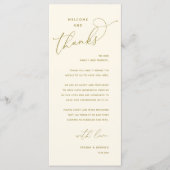 Elegant Reception "Welcome and Thanks" Guest Card プログラム (正面)