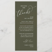 Elegant Reception "Welcome and Thanks" Guest Card プログラム (正面)