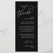 Elegant Reception "Welcome and Thanks" Guest Card プログラム (正面)