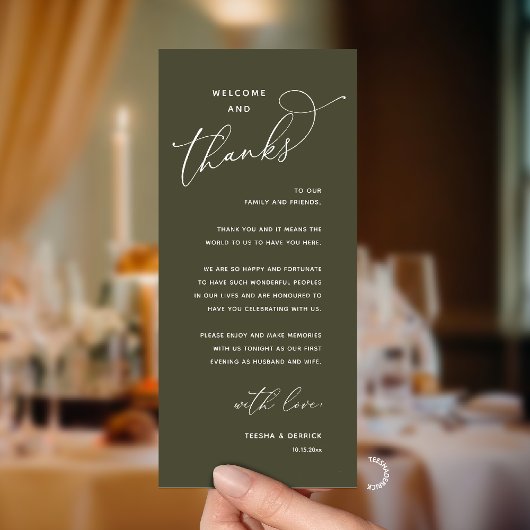 Elegant Reception "Welcome and Thanks" Guest Card プログラム