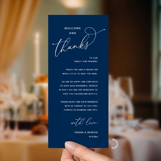 Elegant Reception "Welcome and Thanks" Guest Card プログラム