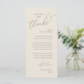 Elegant Reception "Welcome and Thanks" Guest Card プログラム (スタンド正面)