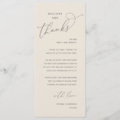 Elegant Reception "Welcome and Thanks" Guest Card プログラム (正面)