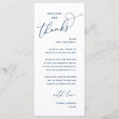 Elegant Reception "Welcome and Thanks" Guest Card プログラム (正面)