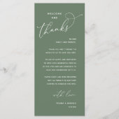Elegant Reception "Welcome and Thanks" Guest Card プログラム (正面)