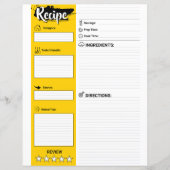 Elegant Recipe Paper Sheet (Full Page Fillable) (正面)