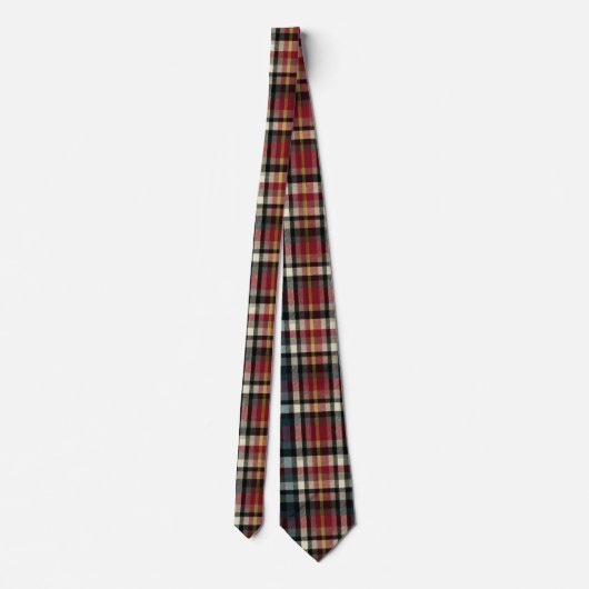 Elegant Red and Blue Plaid Gingham Pattern ネクタイ (裏面)
