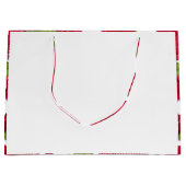 Elegant Red And Dark Pink Floral Roses Pattern ラージペーパーバッグ (正面)