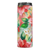 Elegant Red and Gold Christmas Floral Tumbler タンブラー (裏面)