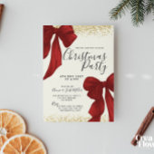 Elegant Red and Gold Christmas Party invitation 招待状
