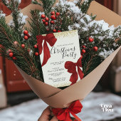 Elegant Red and Gold Christmas Party invitation 招待状